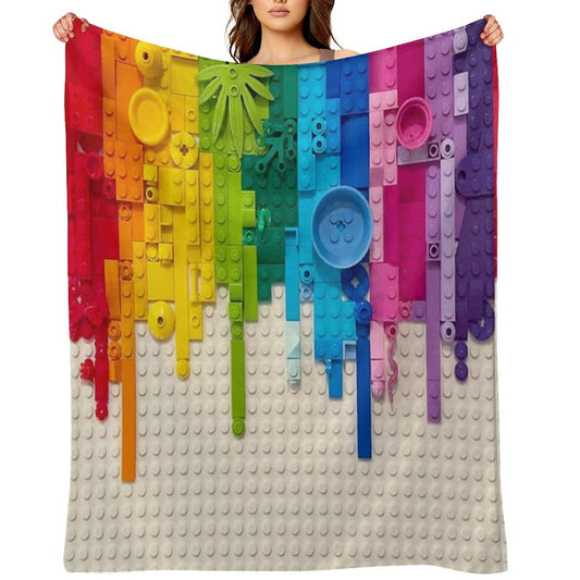 Rainbow Drip Throw Blanket