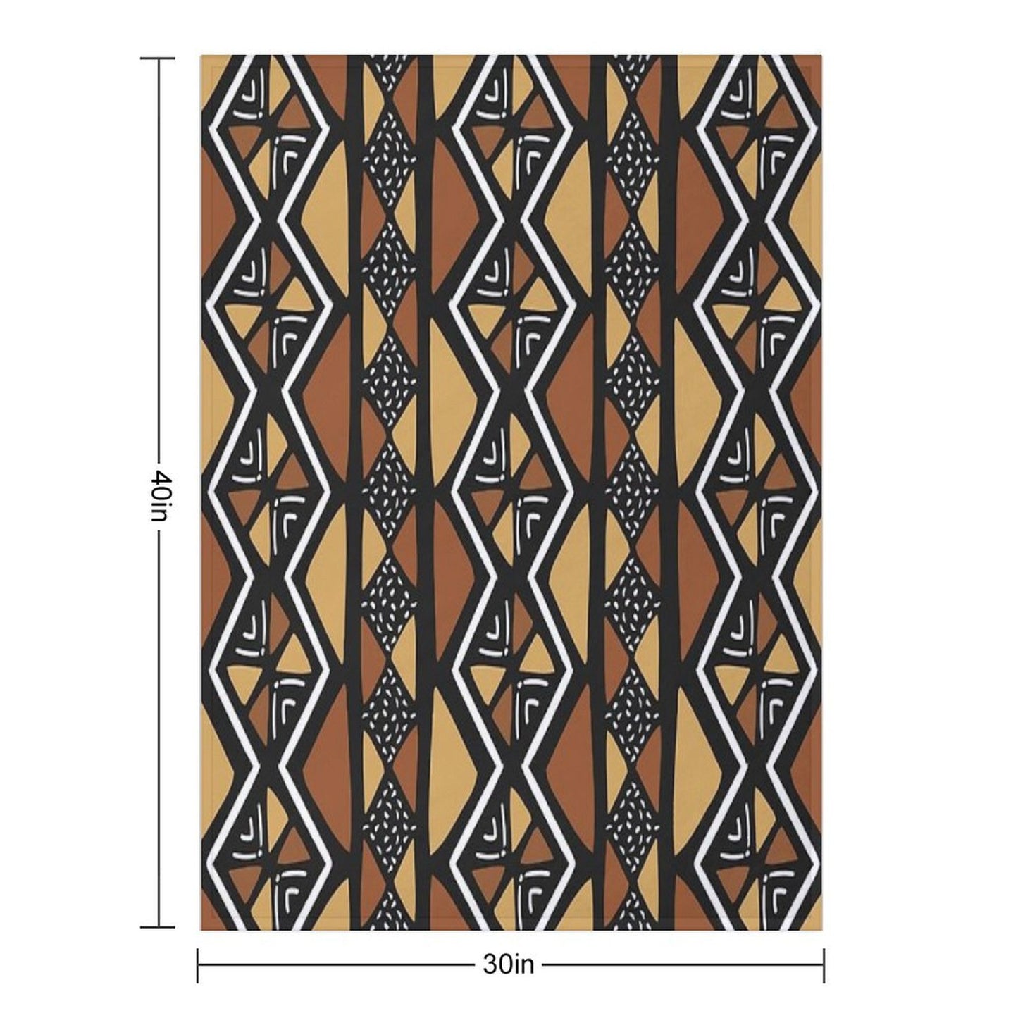 African Mud Cloth Mali Throw Blanket