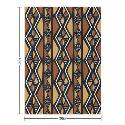 African Mud Cloth Mali Throw Blanket