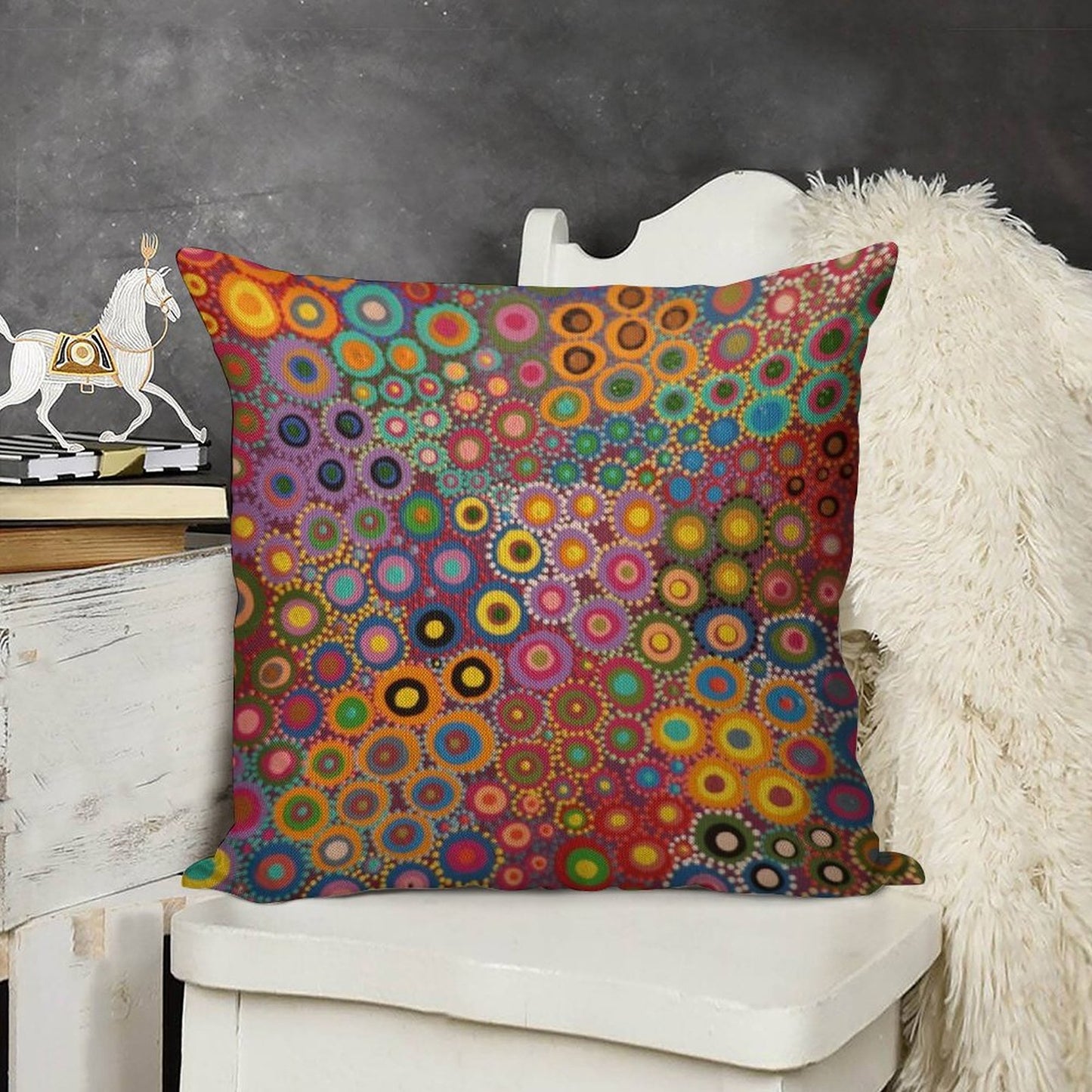Desert Wildflowers Linen Throw Pillow Cover