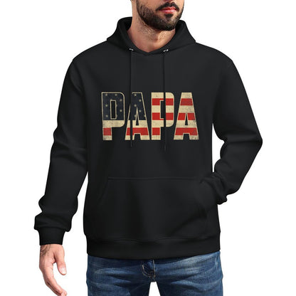 Papa Bold Patriotic American Father’s Day Papa Shrink-Resistant Hoodie