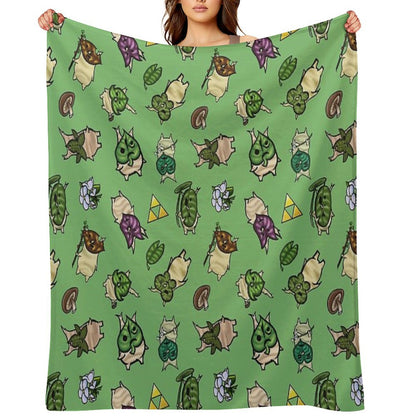 Korok Repeating Pattern (Light Green) Throw Blanket