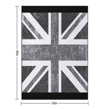 Union Jack Vintage Grayscale - United Kingdom Flag Throw Blanket