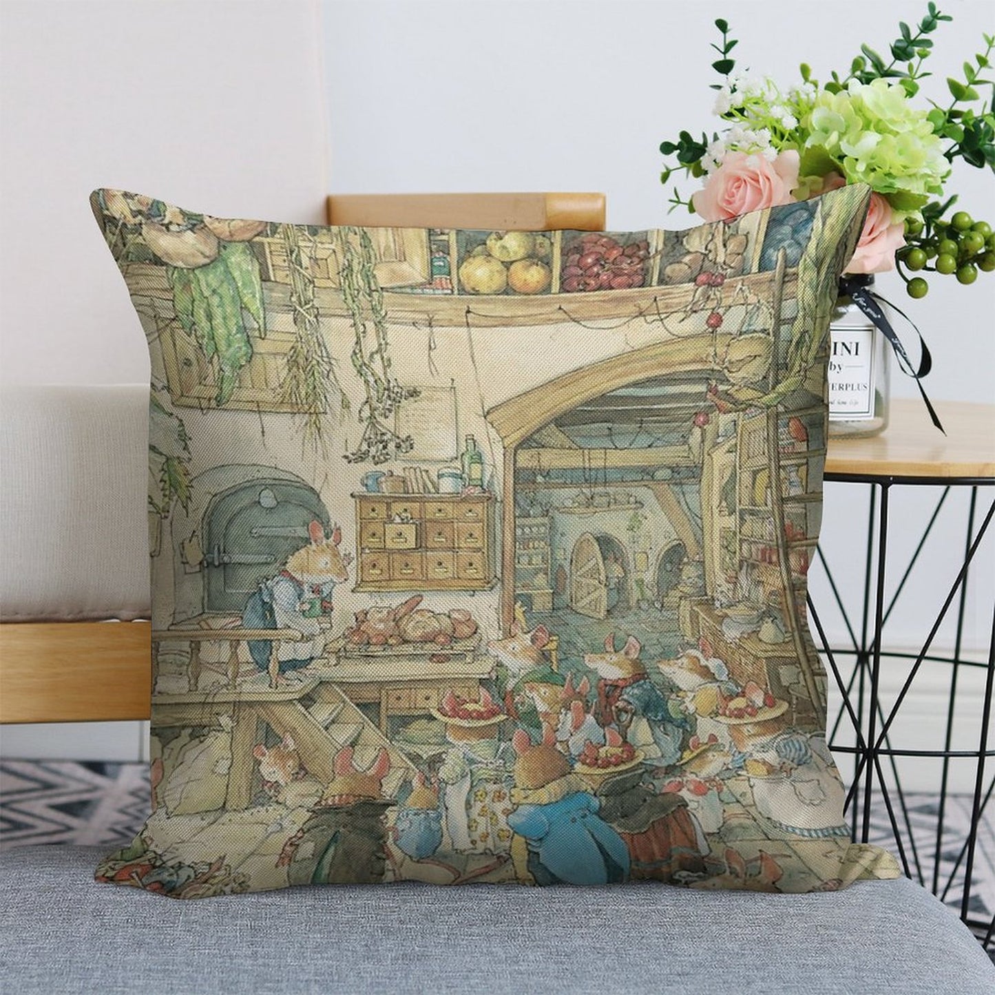 The Fruits of The Hedge Linen Throw Pillow Cover