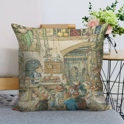 The Fruits of The Hedge Linen Throw Pillow Cover