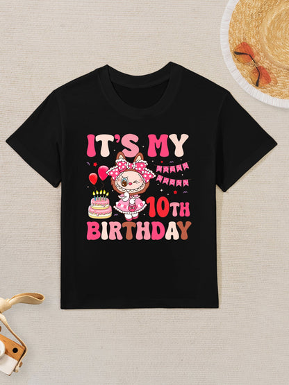 It's My 10th Birthday Girls Kidsns Labubu Bday Premium Kids T-Shirt