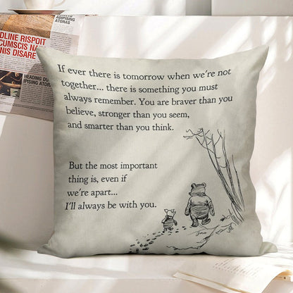 Winnie The Pooh Book Page - If Ever A Tomorrow…braver Than You Believe Linen Throw Pillow Cover