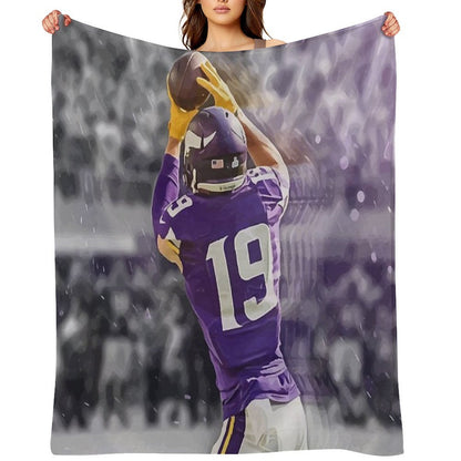Adam Thielen Minnesota Vikings Illustration Throw Blanket