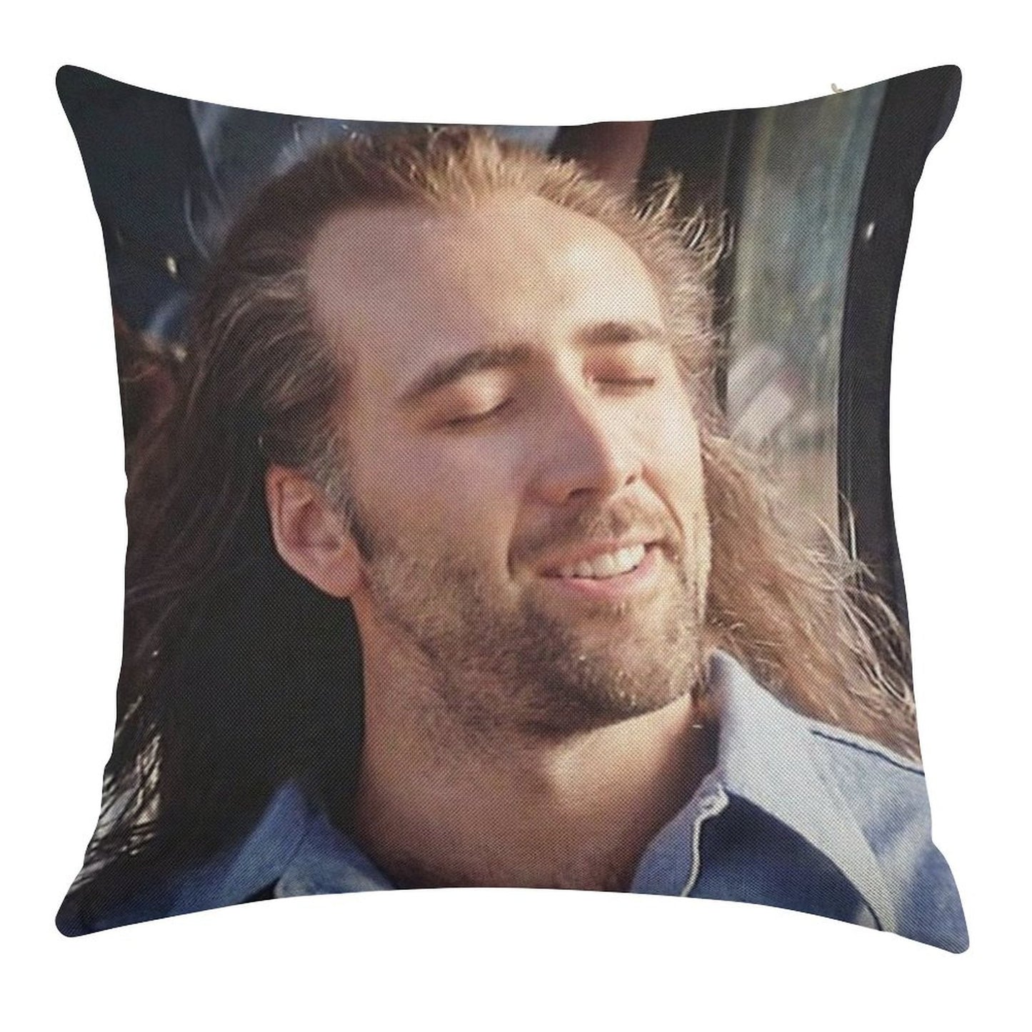 Nicolas Cage Linen Throw Pillow Cover