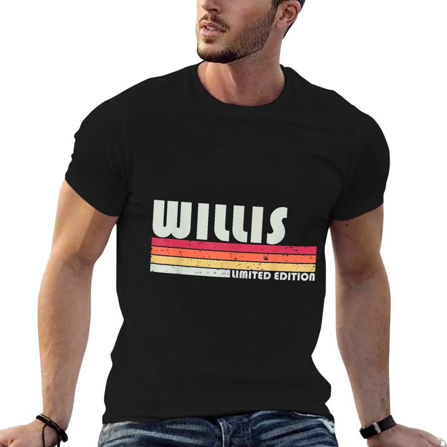 WILLIS Surname Funny Retro Vintage 80s 90s Birthday Reunion  Wrinkle-resistant T-Shirt