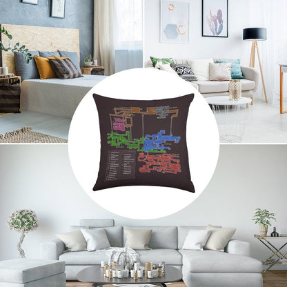 Super Metroid Map Linen Throw Pillow Cover