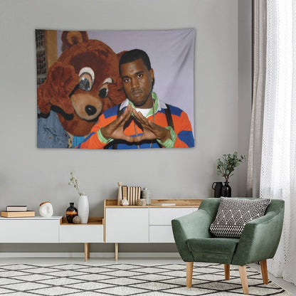 Kanye West with Bear Tapestry