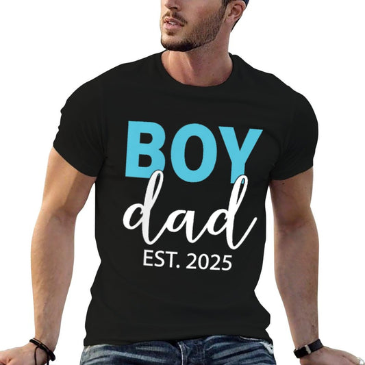 Boy Dad Est 2025 Newborn Daddy Father Baby Boy Son Dad To Be T-Shirt