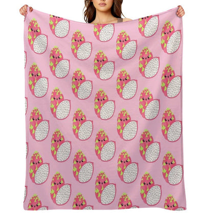 Happy Dragon Fruit Throw Blanket