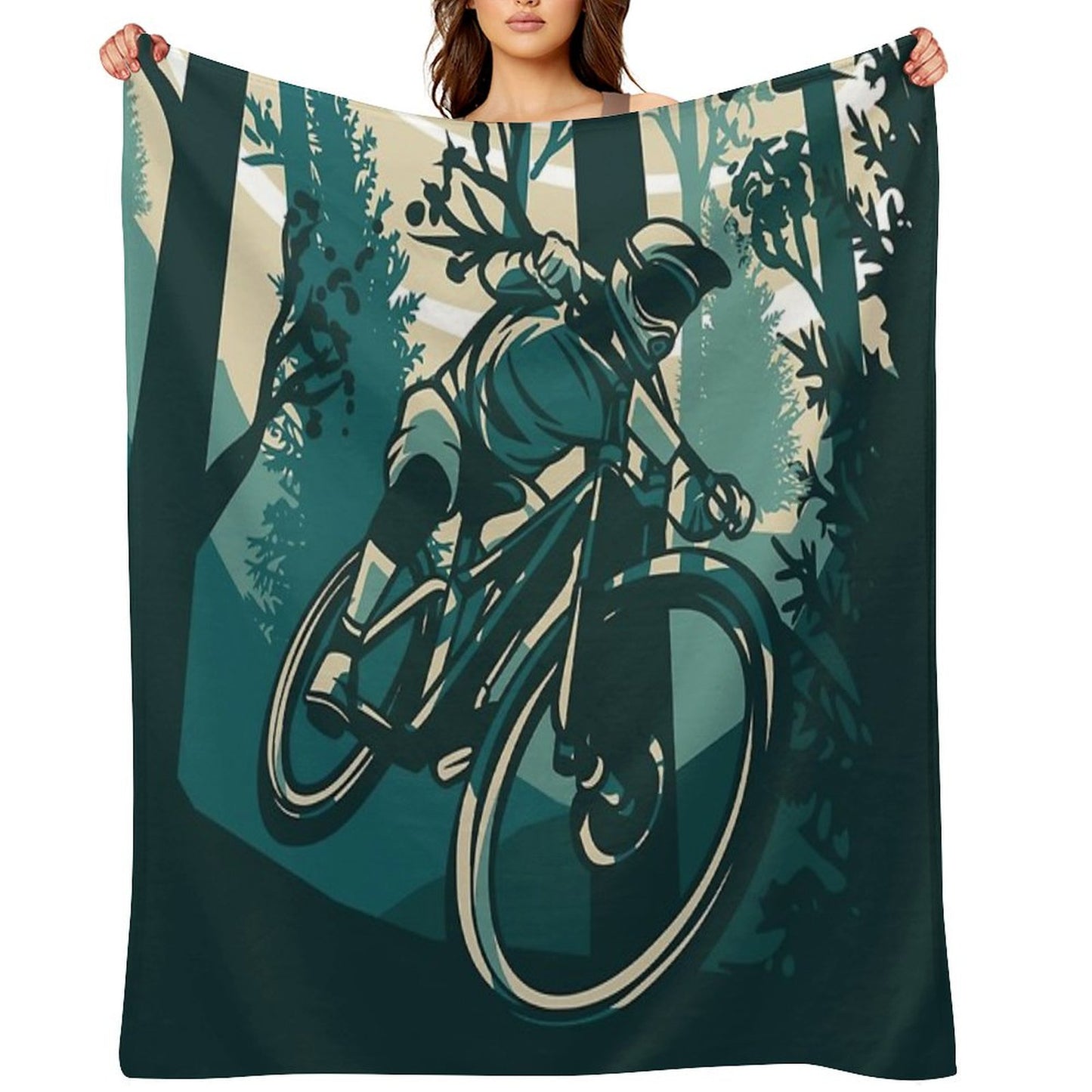 Mountain Biker Throw Blanket