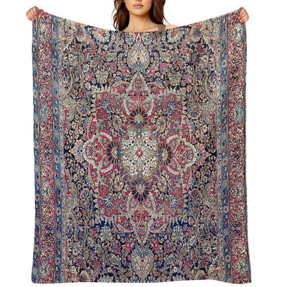 Kashan Central Persian Rug Print Throw Blanket