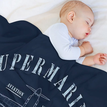 Spitfire Blueprint Throw Blanket