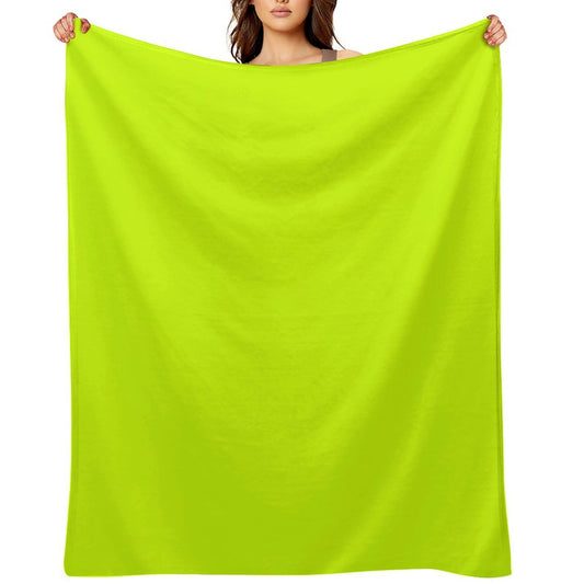 Solid Neon Yellow Color Throw Blanket