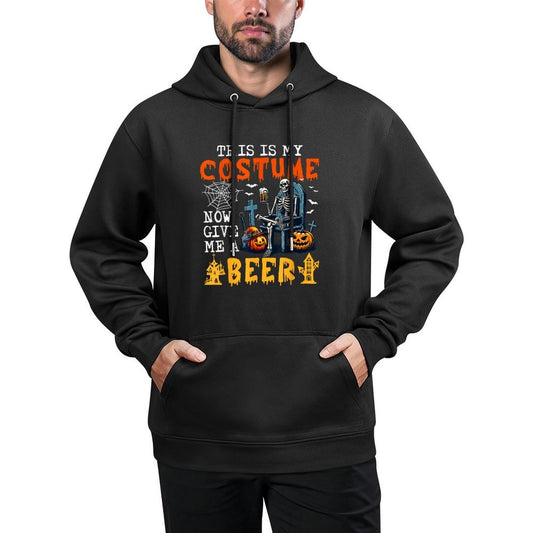 My Costume Now Give Me A Beer Halloween Skeleton Drinking Breathable Fabric Hoodie