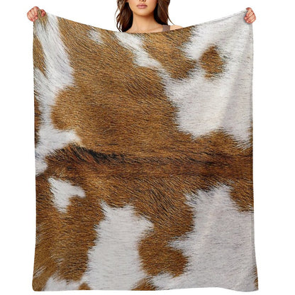 Cow Hide Brown & White Throw Blanket