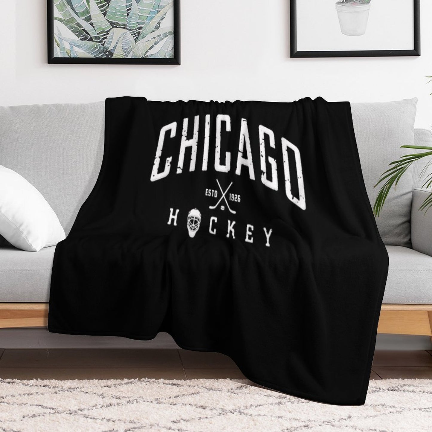 Chicago Blackhawks Hockey Throw Blanket