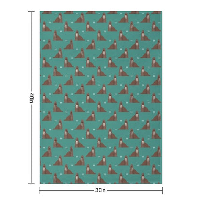 Walrus Party Throw Blanket