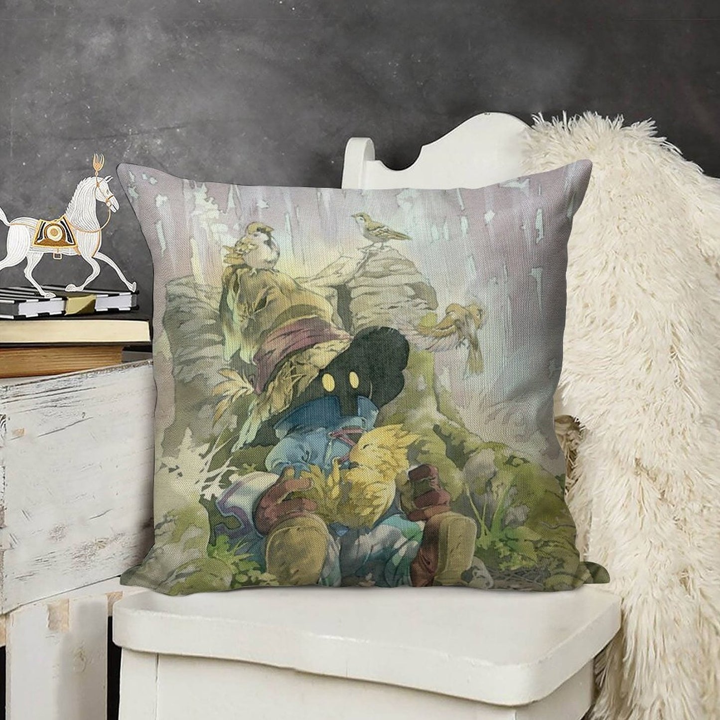 Vivi Rain Linen Throw Pillow Cover
