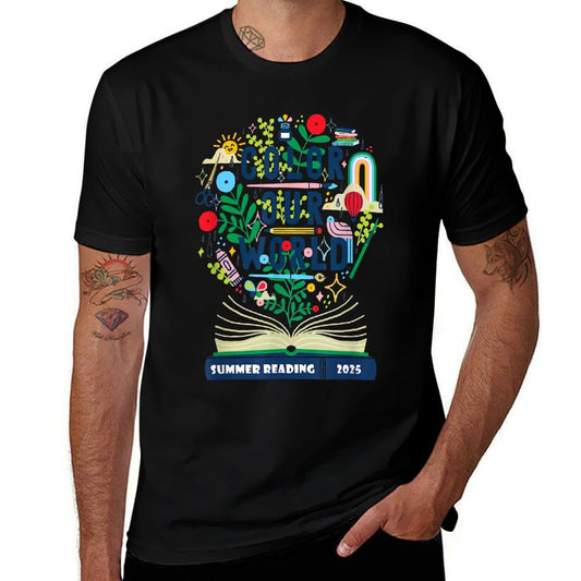 Color Our World Summer Reading 2025 Boho Wildflower Book  Relaxed-fit T-Shirt
