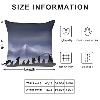 Fellowship of The Ring (with Background) Soft Durable Construction Throw Pillow