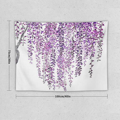 Hand Painted Purple Wisteria  in Bloom Tapestry