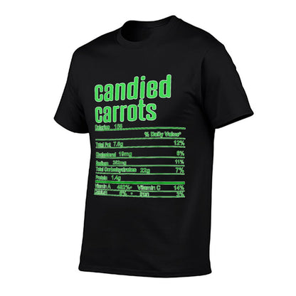 Thanksgiving Christmas Candied Carrots Nutrition Fact  Graphic-printed T-Shirt