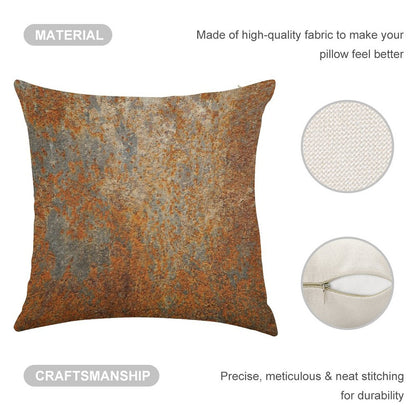 Rust Rusty Texture Linen Throw Pillow Cover