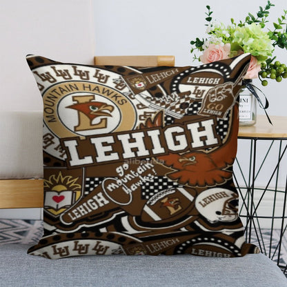 Lehigh University Collage Linen Throw Pillow Cover