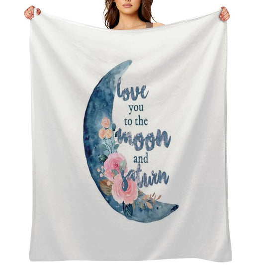 Love You to The Moon And Saturn Seven Throw Blanket