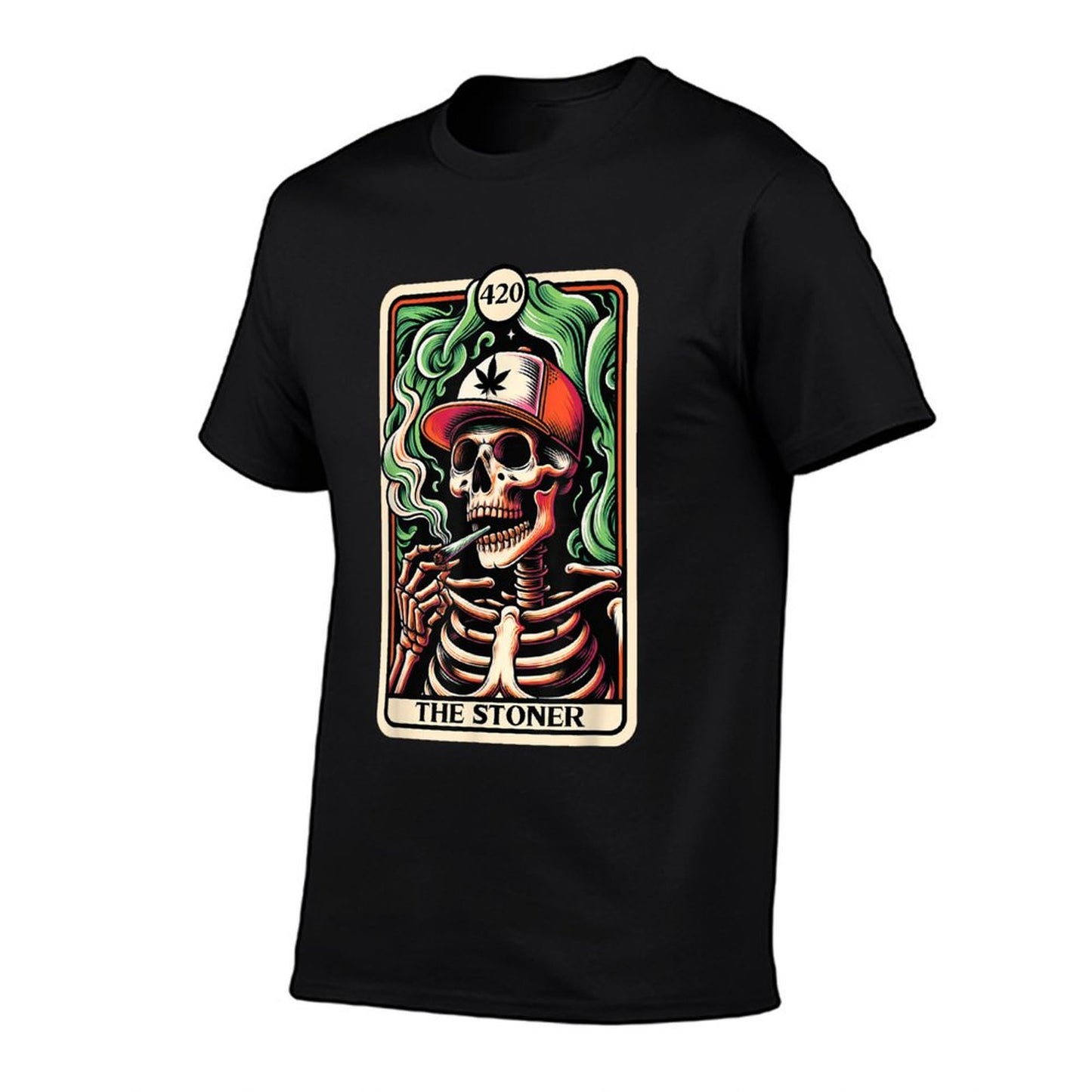 Tarot Card The Stoner Weed Lover Skeleton Cannabis 420 T-Shirt