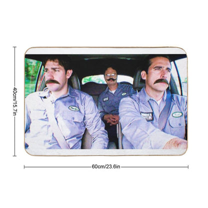 Jim, Dwight And Michael As Warehouse Workers Bath Mat