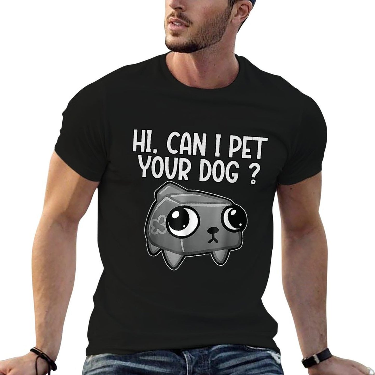 Dandy's World Pebble  Can I Pet Your Dog Dandy's World  Oversized Silhouette T-Shirt