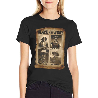 Black Cowboy Western Rodeo Melanin Black History Texas Men  Oversized Silhouette T-Shirt
