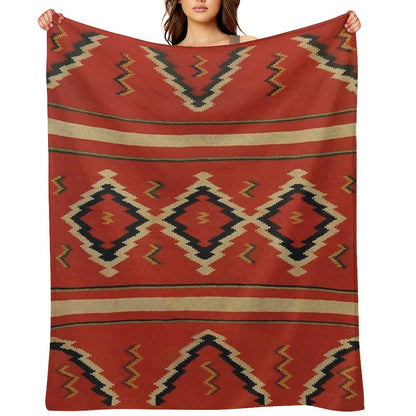 Navajo Textile  Native American Weaving Pattern 26 Throw Blanket