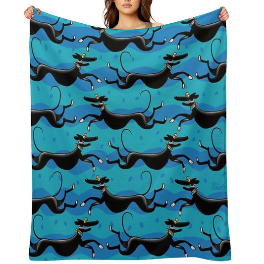 Blue Zoomies Pattern Throw Blanket