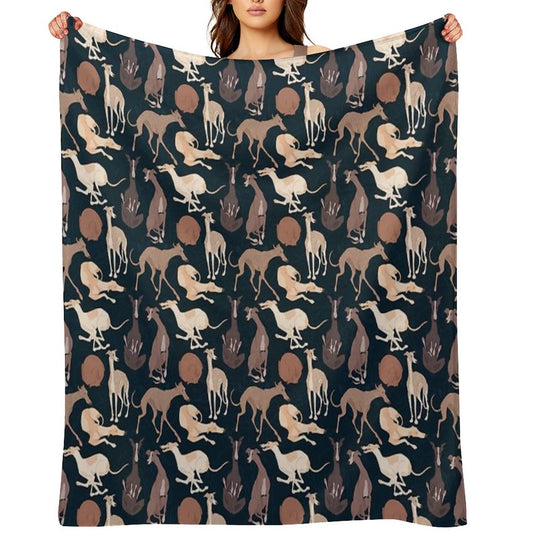 Whippet Good - Dark Throw Blanket