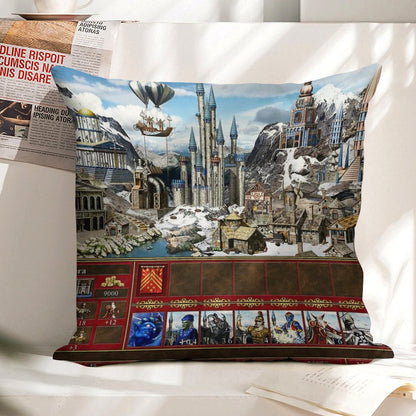Heroes of Might & Magic 3 Tower Linen Throw Pillow Cover