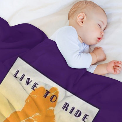 Live to Ride, Ride to Live Retro Cycling Poster Throw Blanket