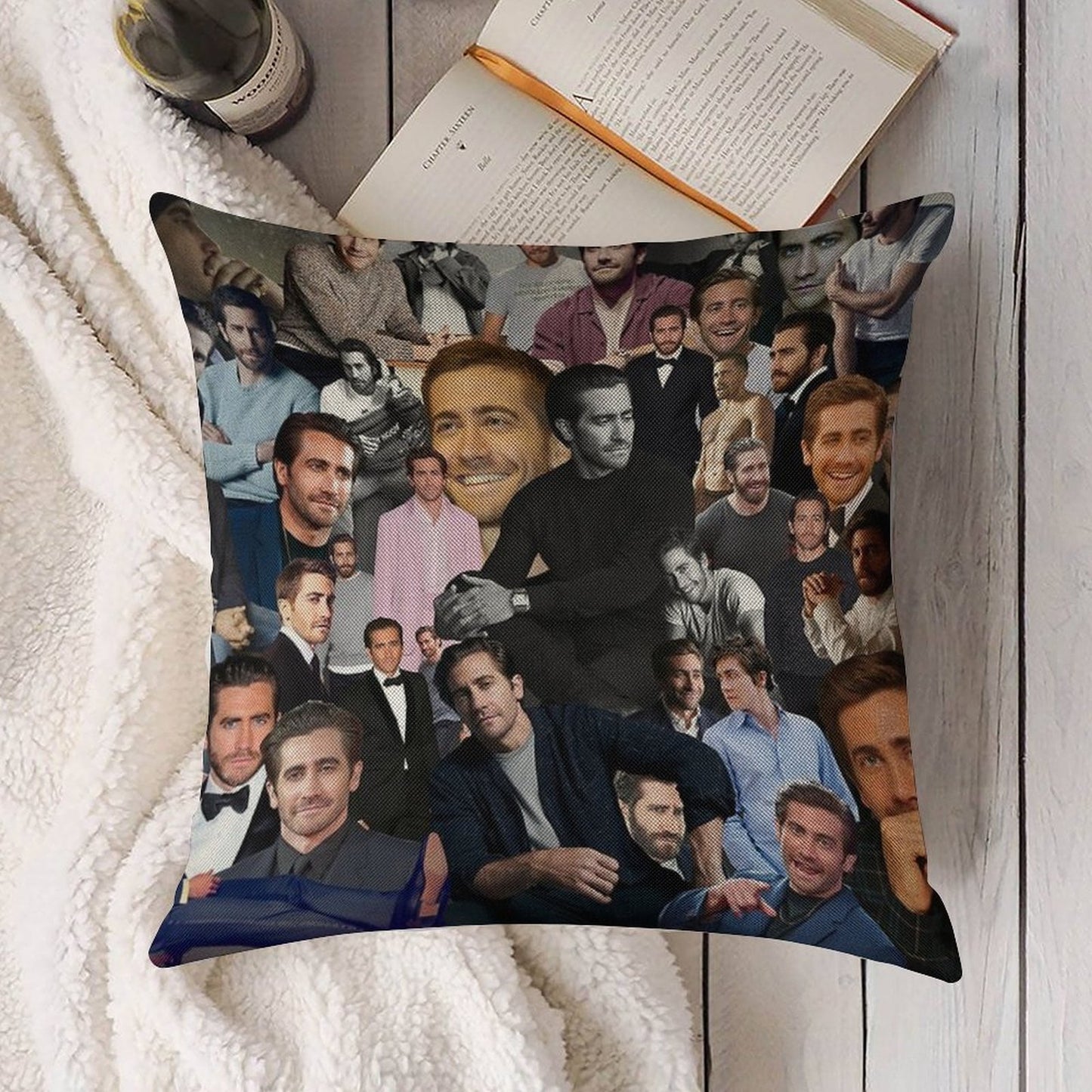 Jake Gyllenhaal Linen Throw Pillow Cover