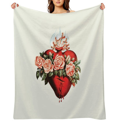 Immaculate Heart of Mary Vintage Throw Blanket