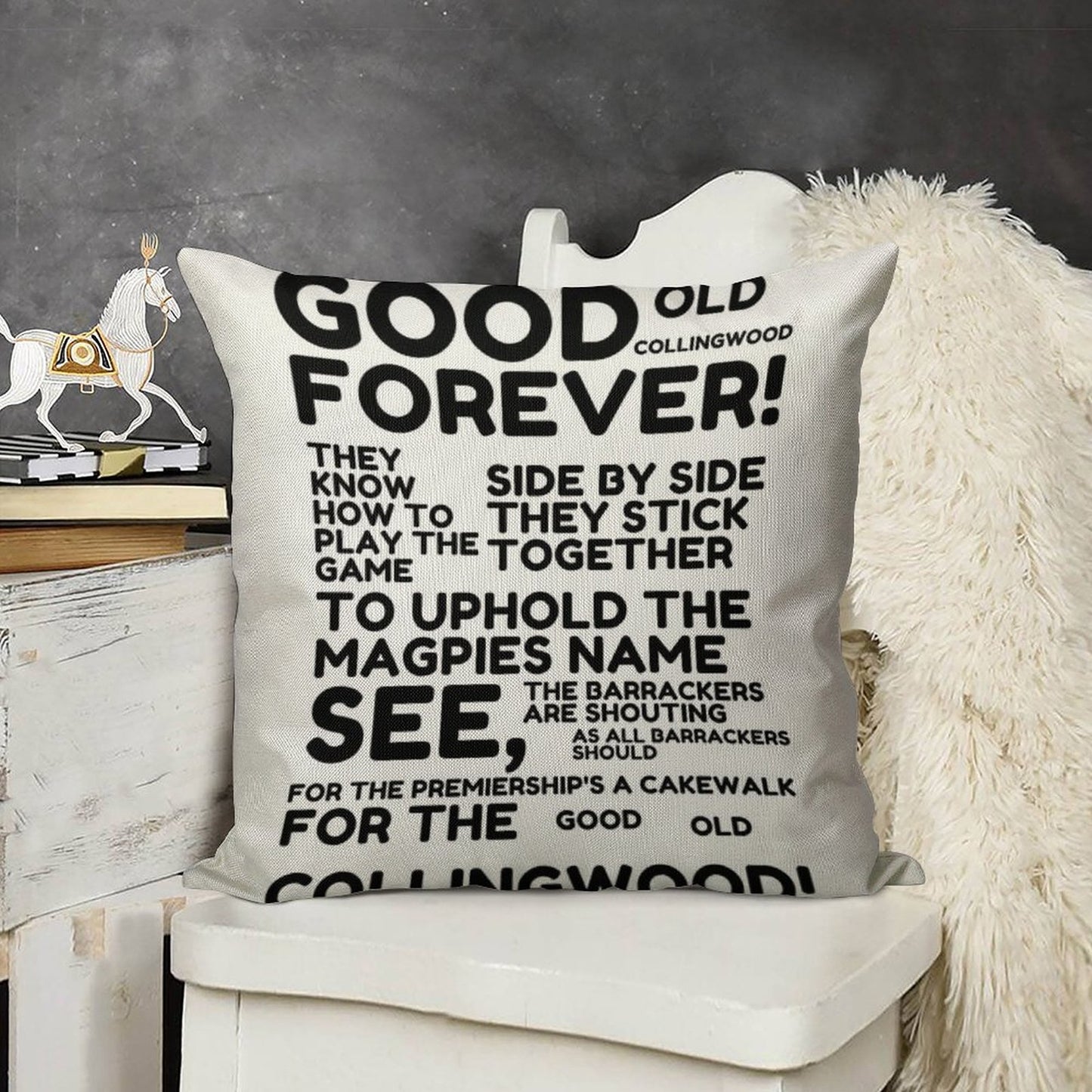 Good Old Collingwood Forever! Linen Throw Pillow Cover