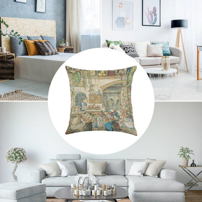 The Fruits of The Hedge Linen Throw Pillow Cover