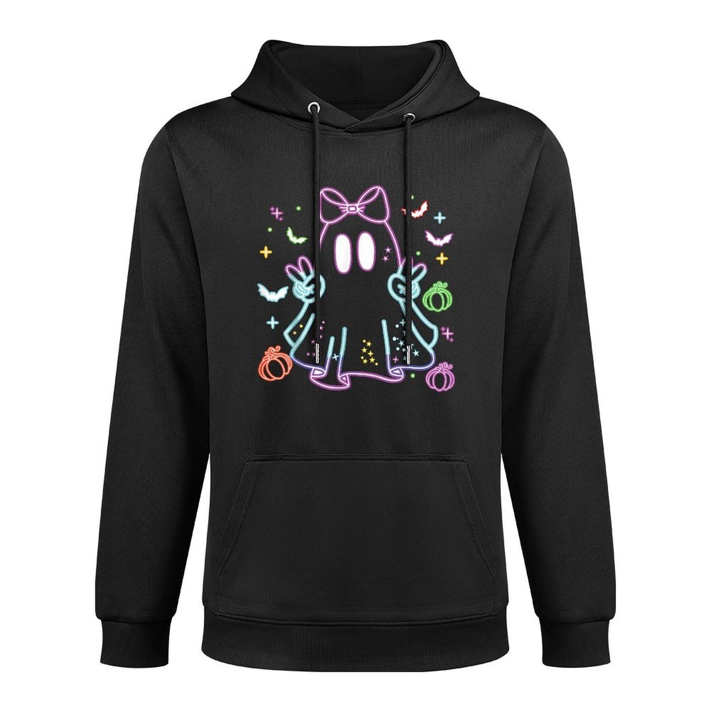 Boo Ghost Spooky Season Girls Kids Glow in Halloween Night Colorfast Hoodie