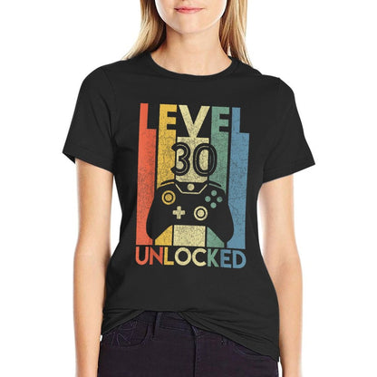 Level 30 Unlocked Funny Video Gamer 30th Birthday Gift T-Shirt