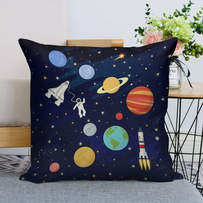 In Space Linen Throw Pillow Cover